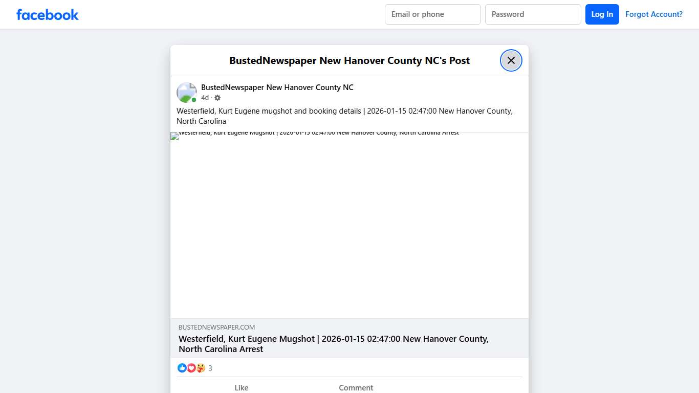 Westerfield, Kurt... - BustedNewspaper New Hanover County NC | Facebook